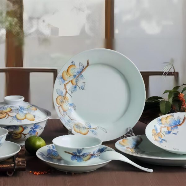 “All-Fine” Hand-painted celadon glaze tableware 10 pieces
